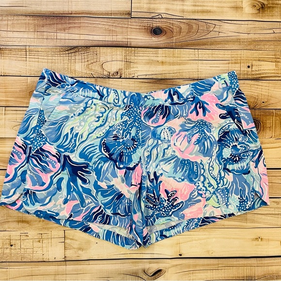 LILLY PULITZER OCEAN VIEW SHORT Saltwater Blue Shade Seekers Sz XL